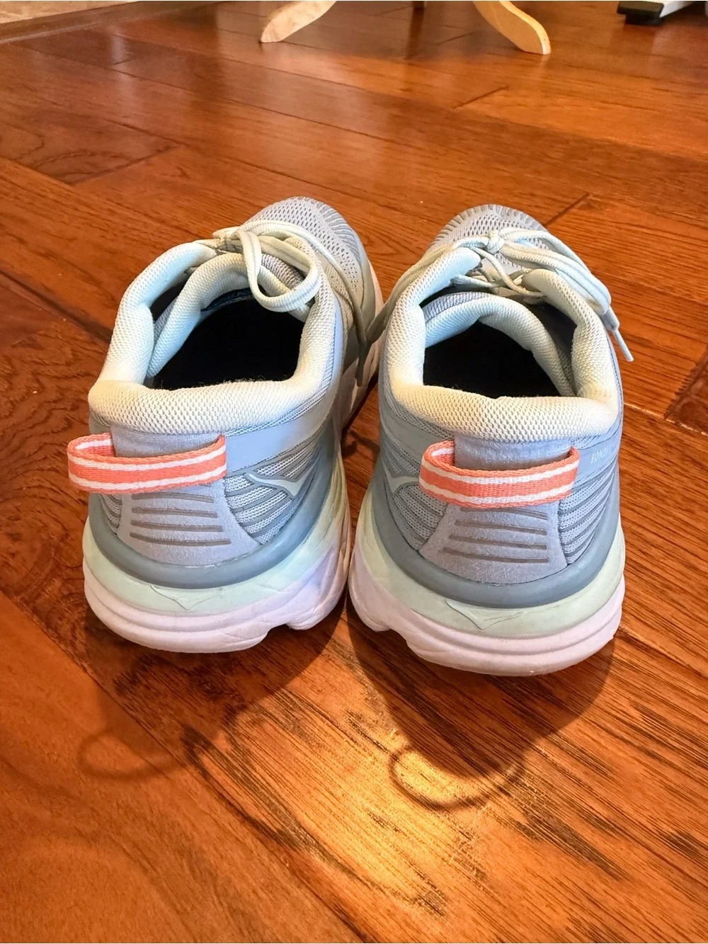 Hoka One One Bondi 7 Blue and Coral Running Shoes - Picture 6 of 13